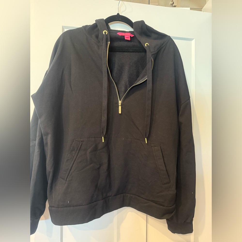 Lilly Pulitzer Black Hoodie with Gold Accents